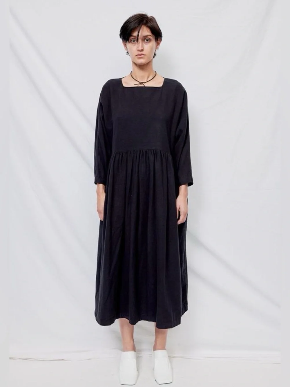Black Crane cotton flannel tradi dress in black size XS - Picture 1 of 16